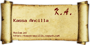 Kassa Ancilla névjegykártya